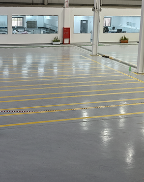 Zareeq Coating crew on-site during floor coating project